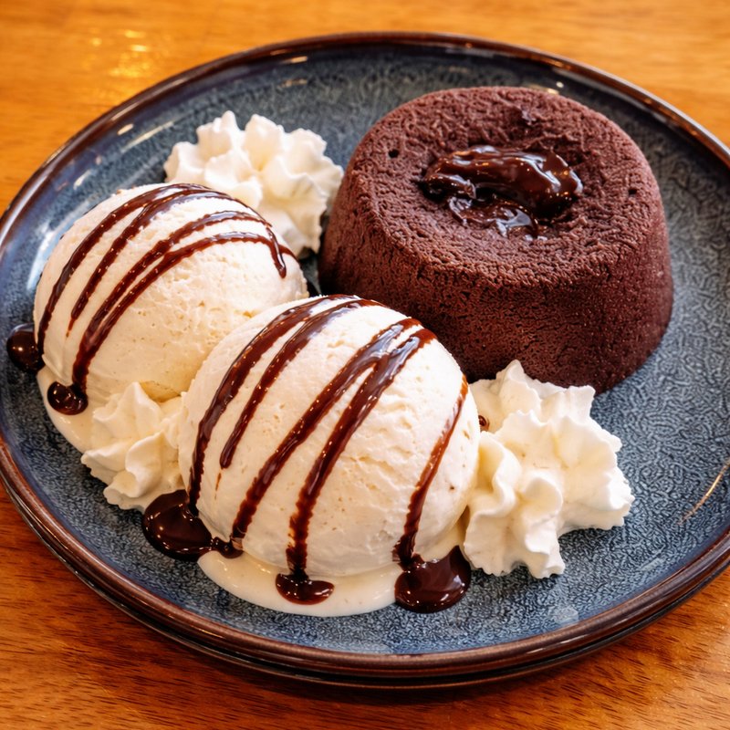 Petit Gateau with Vanilla Ice Cream