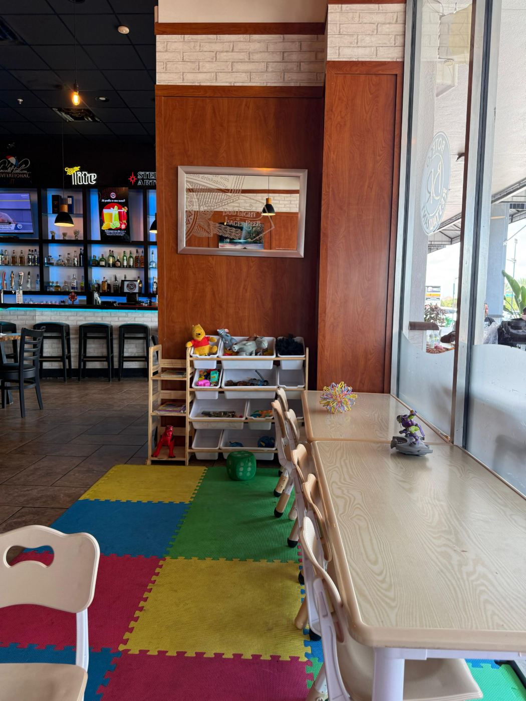 Play mat and toys in the kids corner