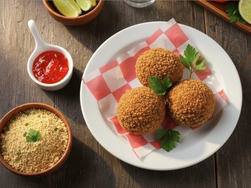 Bolinho de feijoada — crispy black bean and pork fritters