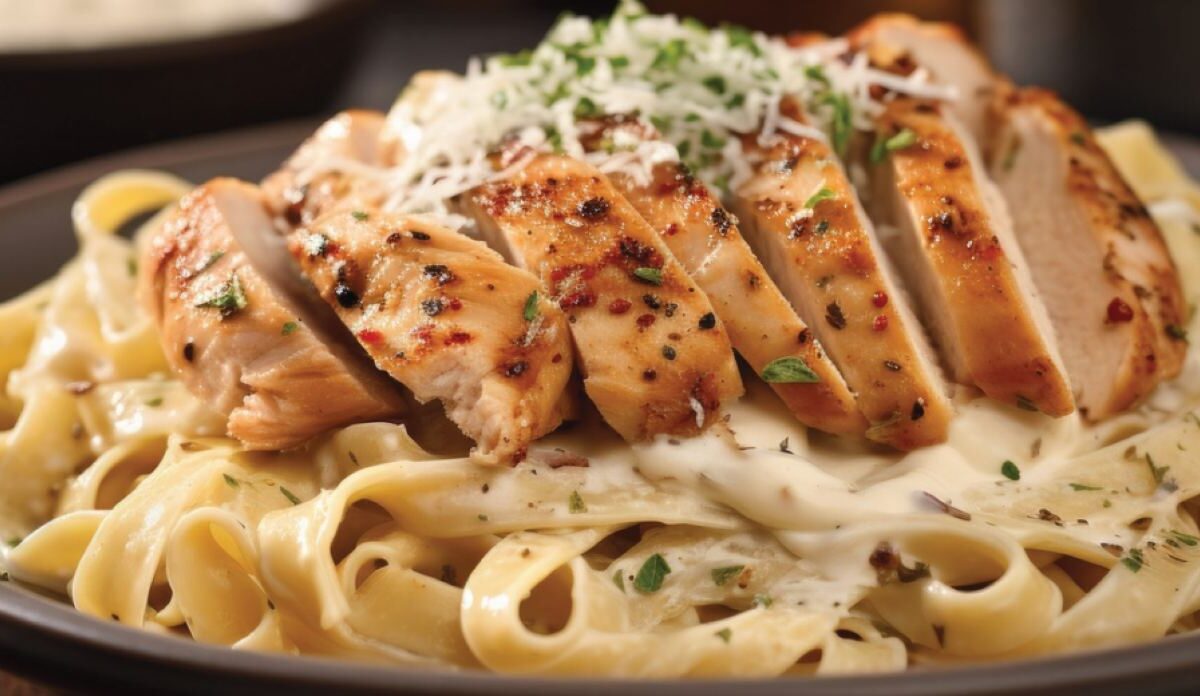 Fresh fettuccine being prepared