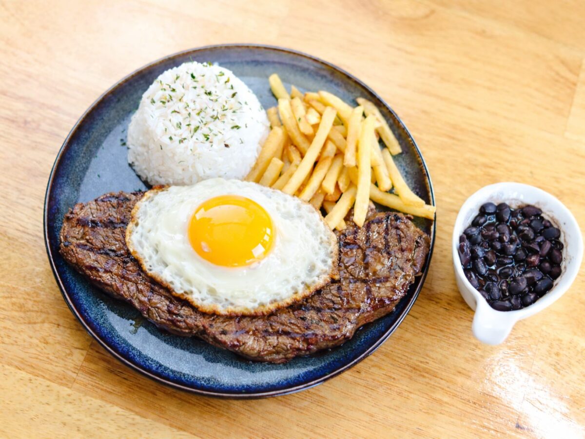 Steak & Eggs (Bife a Cavalo) served at Boteco Restaurant
