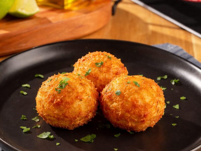 Yucca Croquettes with Dried Beef (Bolinho de Mandioca com Carne Seca) served at Boteco Restaurant